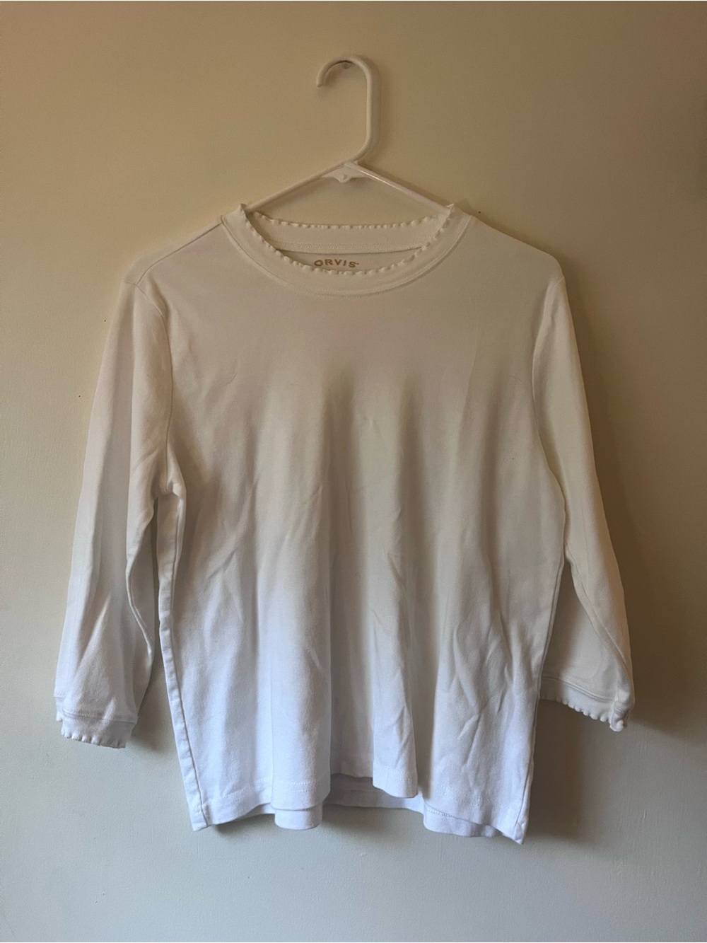 Orvis Women’s White Half Sleeve Cotton Shirt Size Small